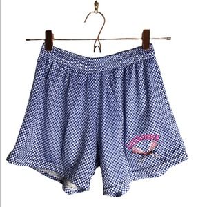 F2W | High Rise Blue Checkered Lacrosse Shorts Athletic Lounge Shorts Sports
